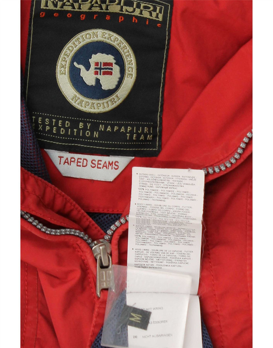 Giacca anorak grafica da uomo con cappuccio Napapijri UK 38 rosso medio in poliammide