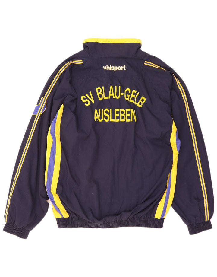Giacca da ginnastica da uomo con grafica Uhlsport, color block medio blu navy