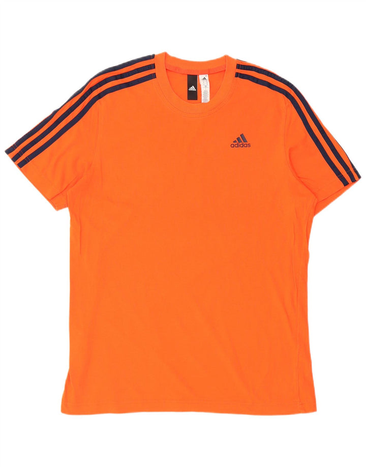 ADIDAS Mens T-Shirt Top Medium Orange Cotton