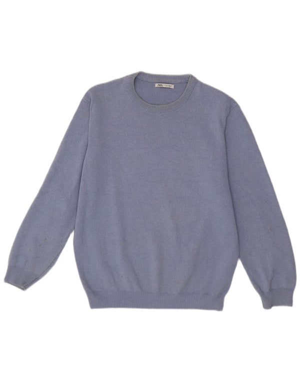 Maglione maglione girocollo da uomo Zara blu medio