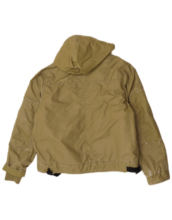 Giubbotto bomber con cappuccio grafico da bambino Diesel 13-14 anni XL kaki poliammide