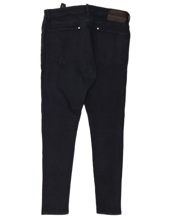 Jeans skinny da uomo Zara EU 46 XL W36 L28 Cotone blu navy
