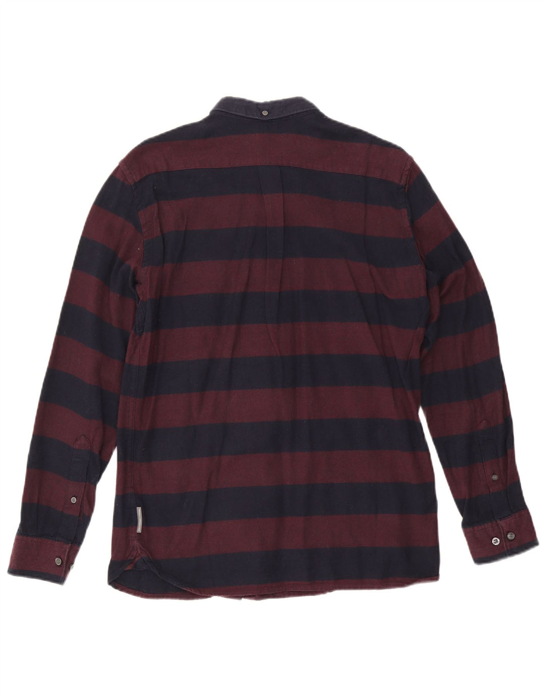 Camicia da uomo in flanella French Connection, cotone a righe bordeaux medio