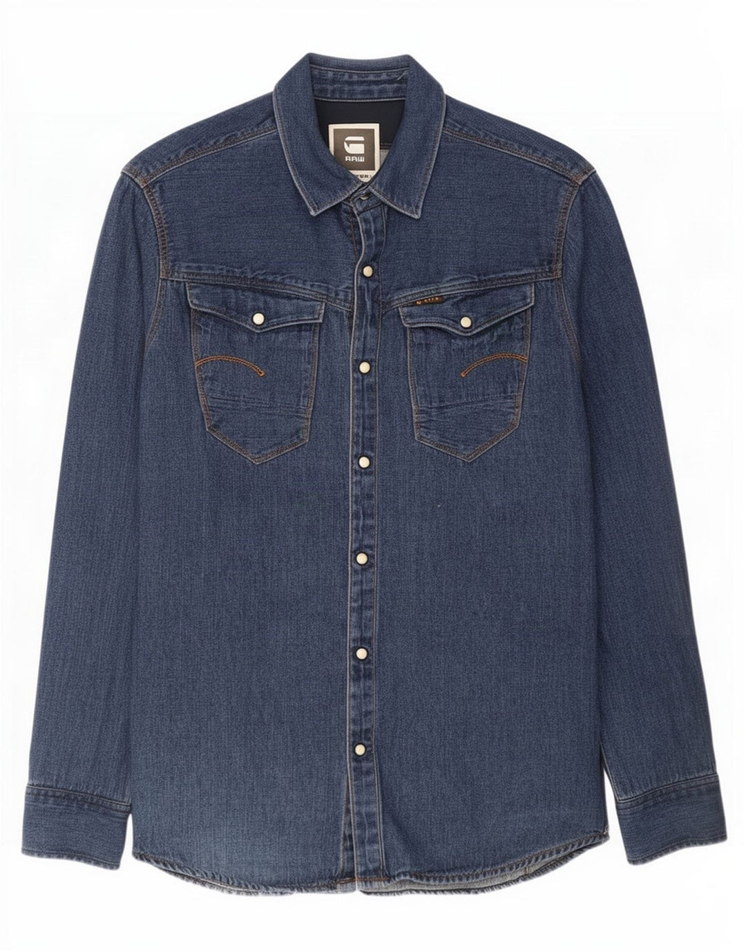 Camicia di jeans da uomo G-Star grande in cotone blu navy