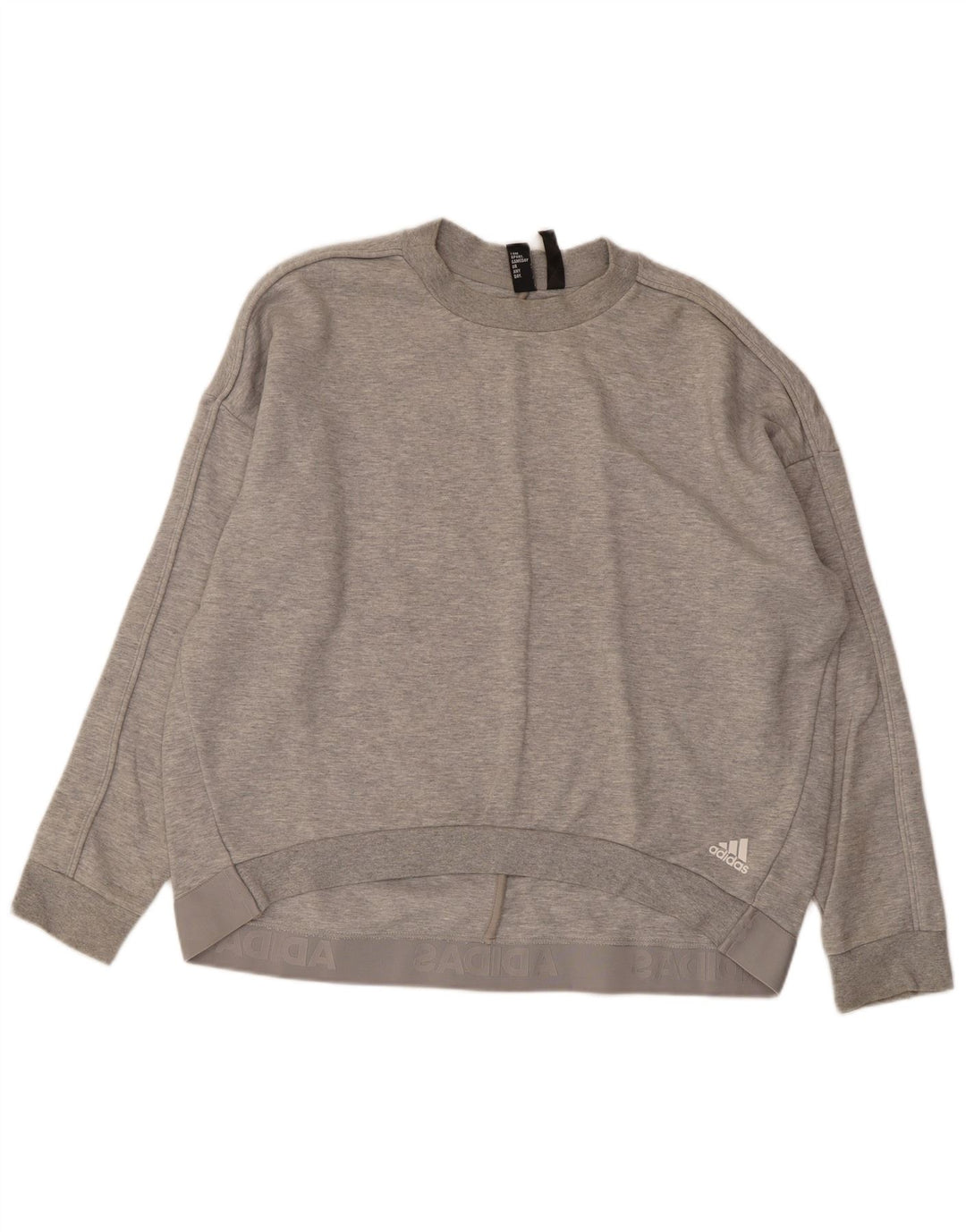 ADIDAS Womens Oversized Sweatshirt Jumper UK 16/18 Large Grey Cotton