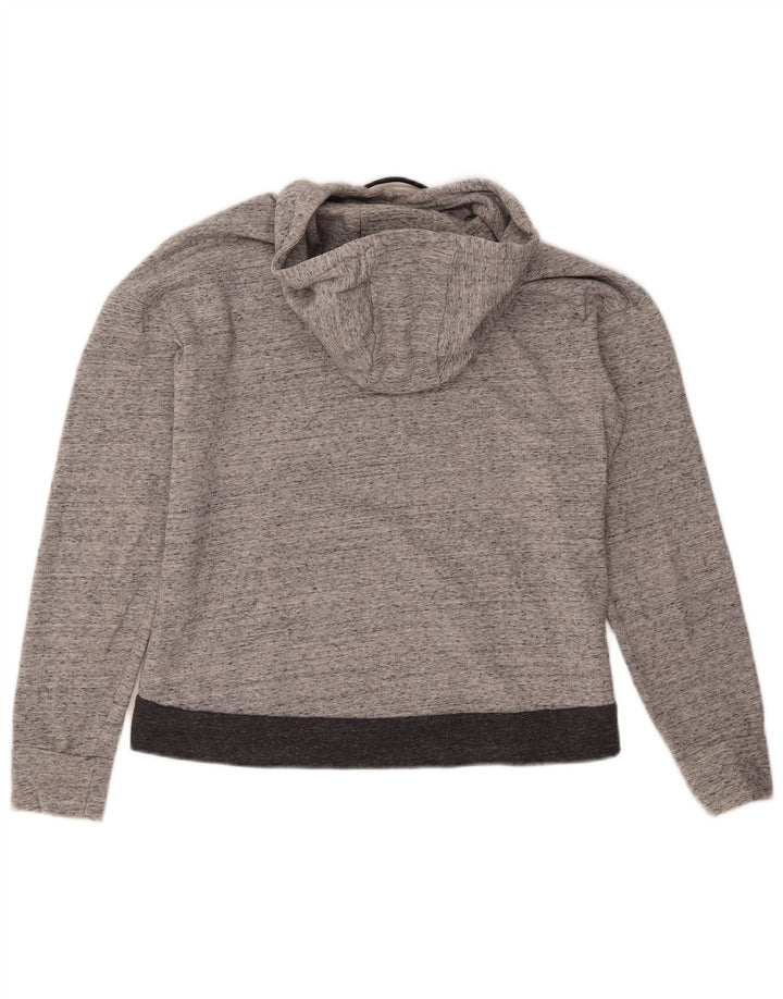 Maglione con cappuccio da donna ADIDAS UK 16/18 grande cotone chiazzato grigio