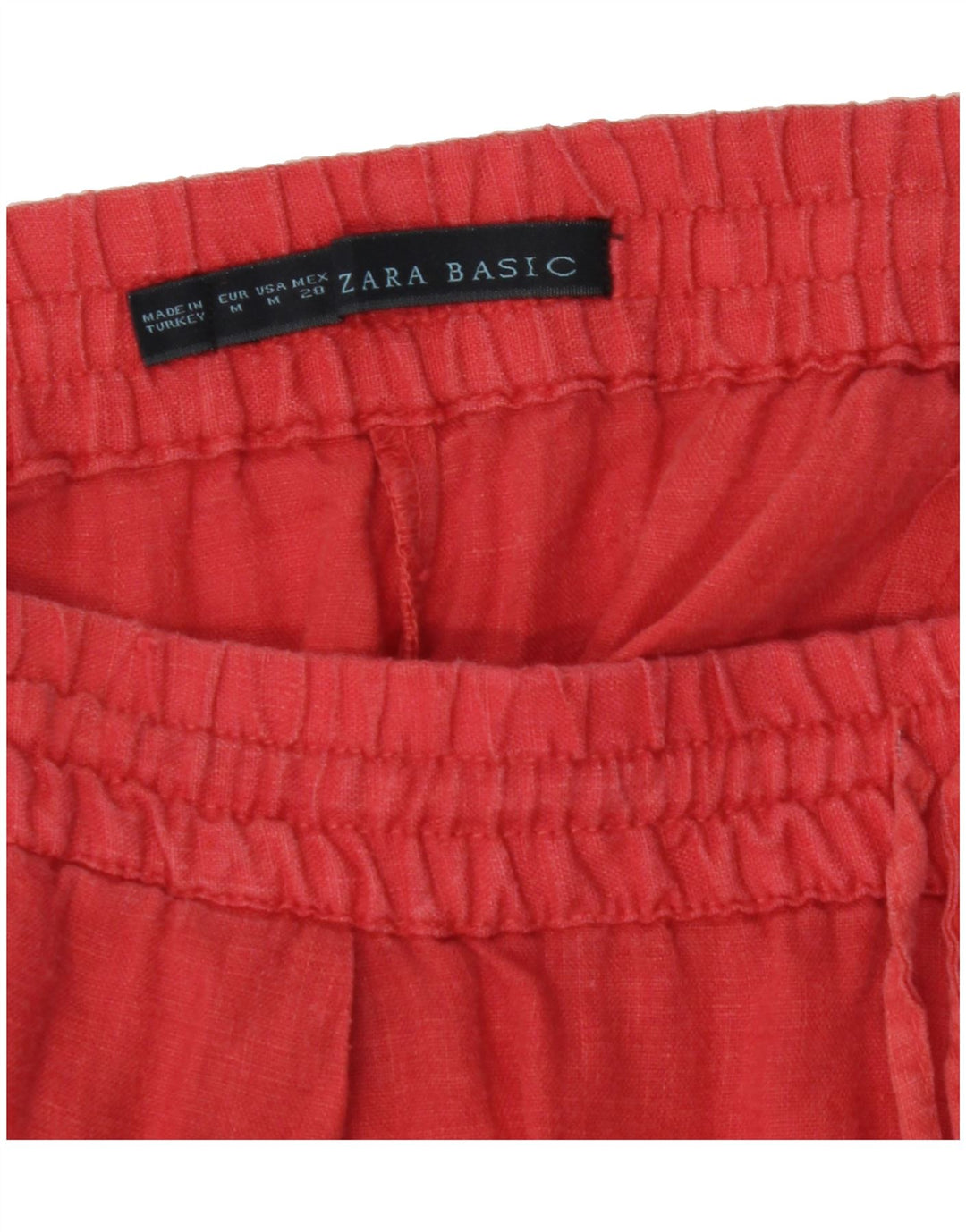 ZARA Womens Chino Shorts Medium W30  Red Linen Vintage Zara and Second-Hand Zara from Messina Hembry 