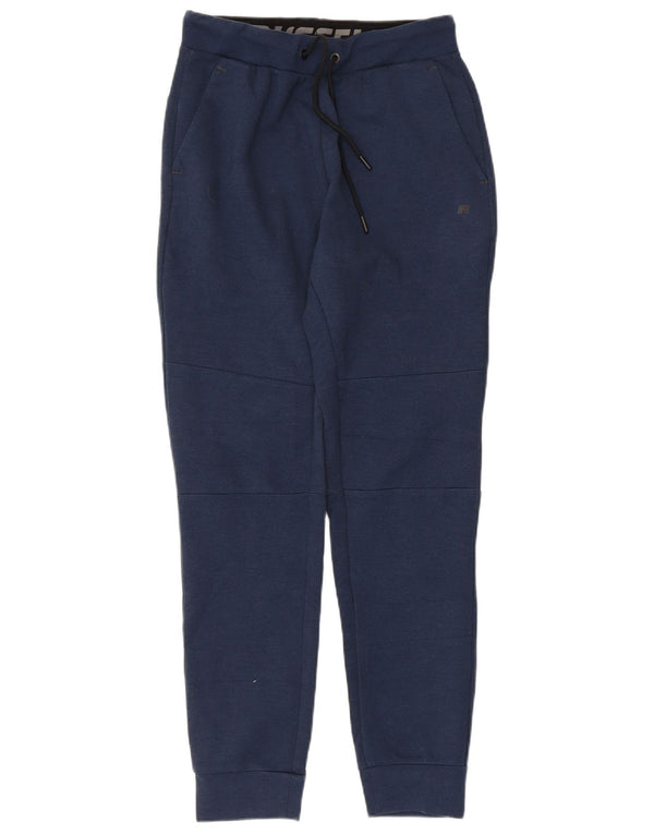 Pantaloni da tuta da uomo Russell Athletic, pantaloni da jogging, piccoli, in poliestere blu navy
