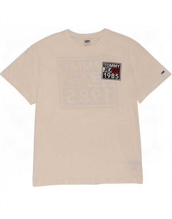 T-shirt grafica da uomo Tommy Hilfiger Top XL in cotone bianco