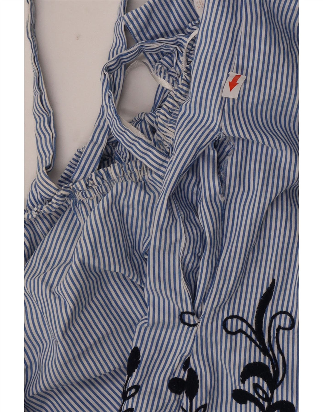 Top Zara da donna, camicetta oversize con spalle scoperte, taglia UK 14, a righe blu medio