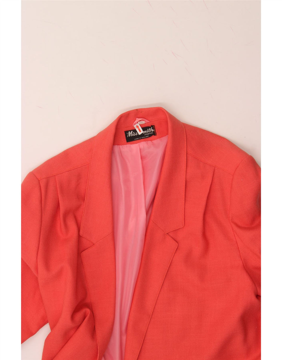 VINTAGE Womens Blazer Jacket UK 14 Large  Red Polyester Vintage Vintage and Second-Hand Vintage from Messina Hembry 