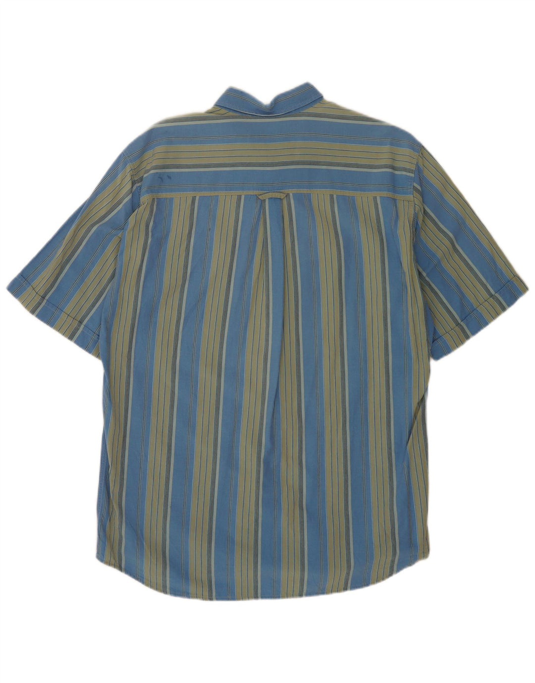 Camicia a maniche corte da uomo Marlboro Classics in cotone a righe grandi blu