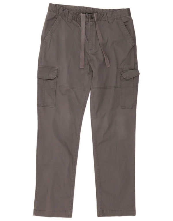 EMPORIO ARMANI Pantaloni cargo dritti da uomo grandi W34 L31 cotone grigio