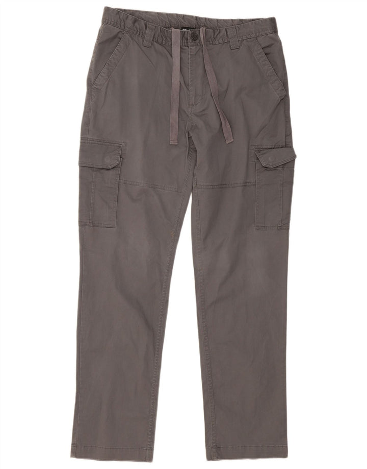 EMPORIO ARMANI Pantaloni cargo dritti da uomo grandi W34 L31 cotone grigio