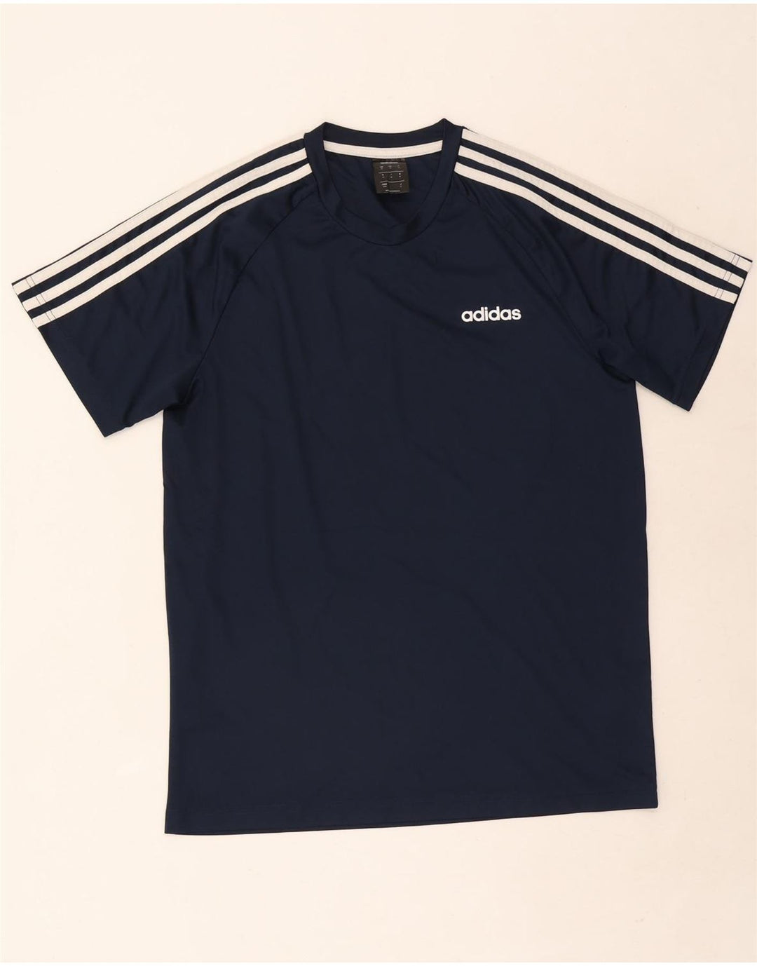 T-shirt Adidas Climalite da uomo Top medio in poliestere blu navy