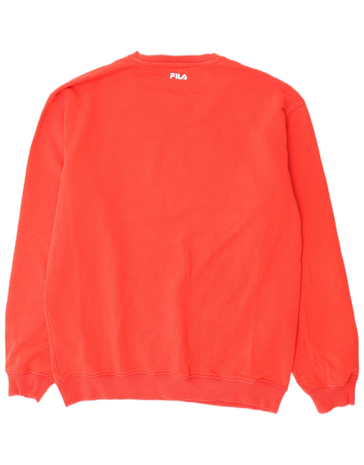Felpa grafica da uomo Fila Maglione rosso medio in cotone