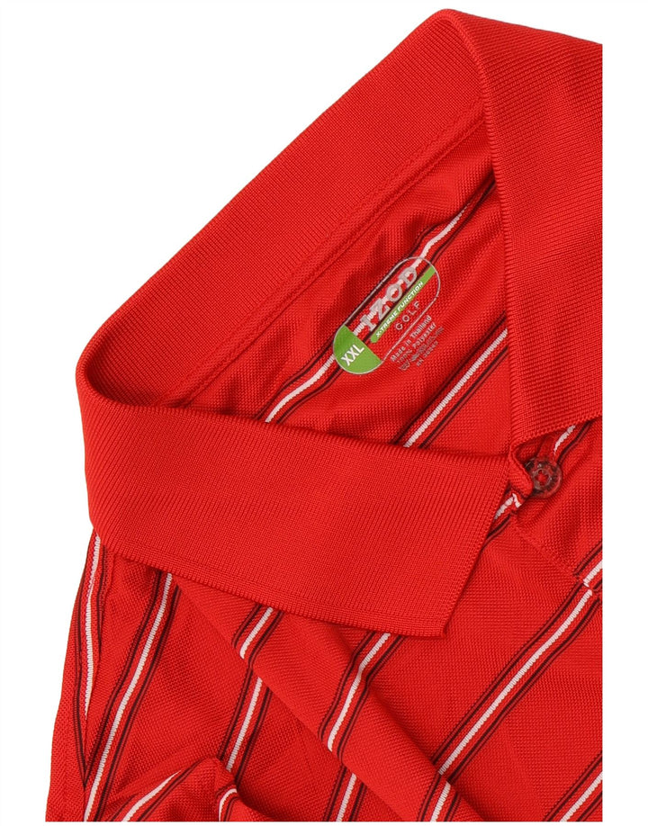 Polo da golf da uomo Izod 2XL poliestere a righe rosse