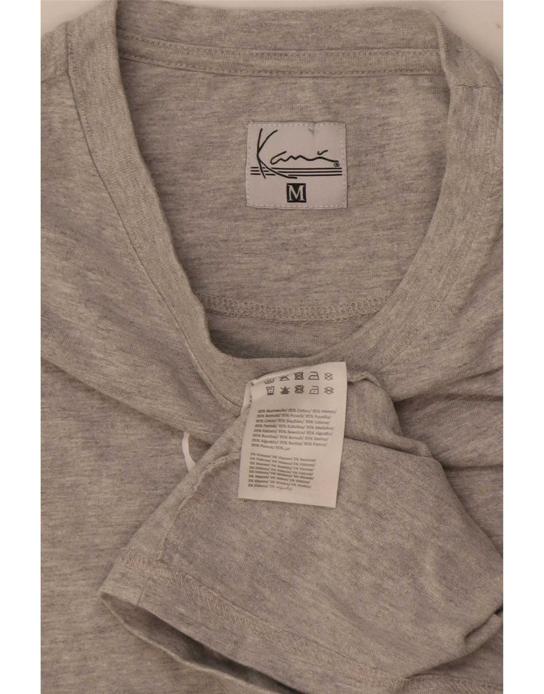 T-shirt grafica da uomo Karl Kani in cotone mélange grigio medio