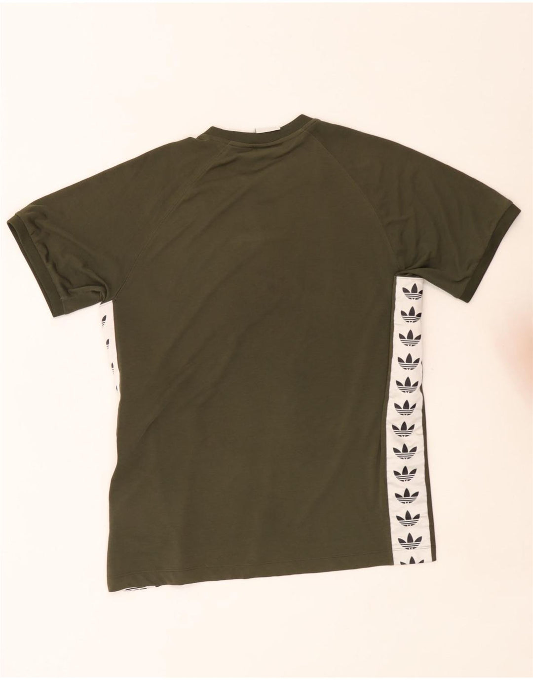 T-shirt grafica da uomo Adidas Top Large in poliestere color block kaki
