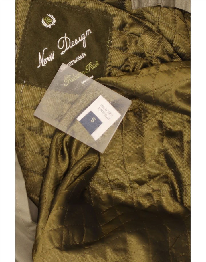 Trench da uomo vintage UK 36 piccolo cotone kaki