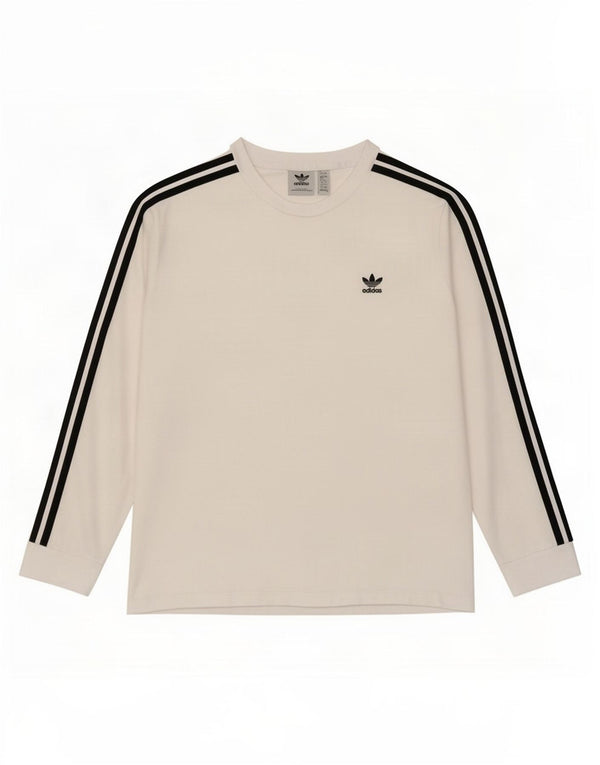 Top Adidas da donna a manica lunga UK 16 grande cotone bianco