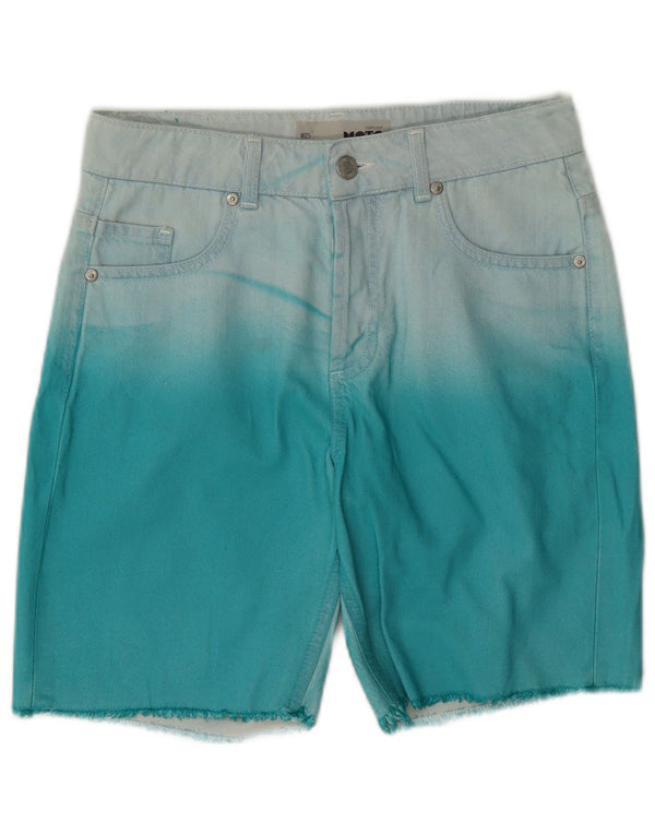 Topshop Pantaloncini di jeans da donna W25 XS Blu Tie Dye Cotton