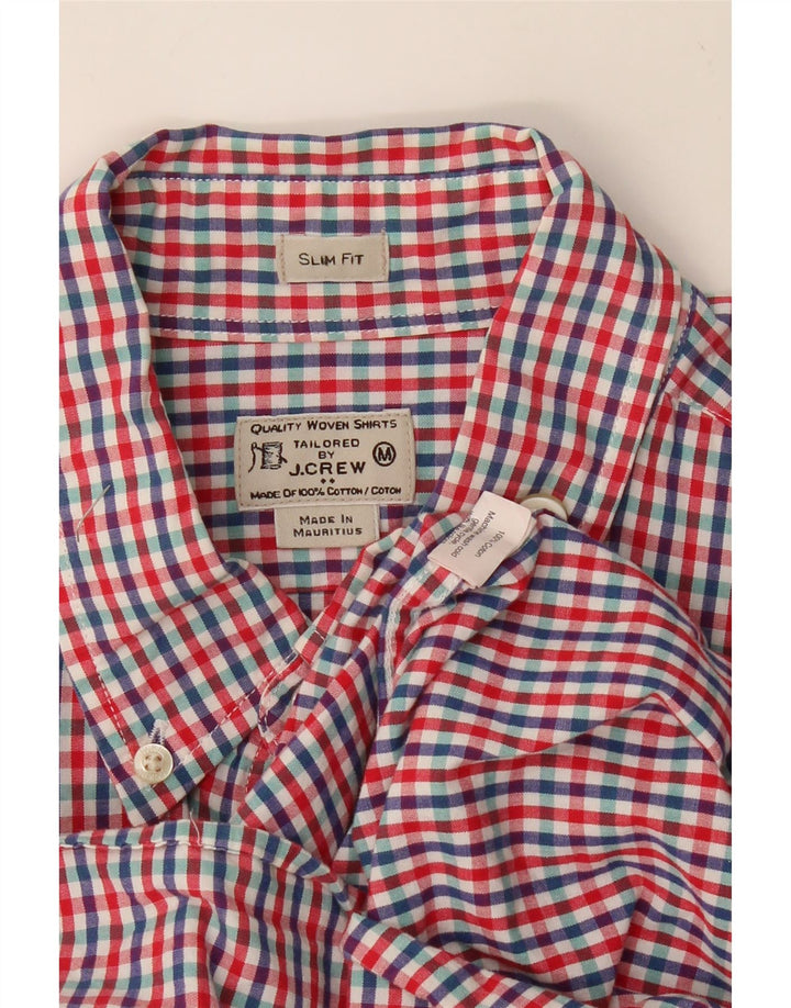 J. CREW Mens Slim Fit Shirt Medium Red Check Cotton Vintage J. Crew and Second-Hand J. Crew from Messina Hembry 