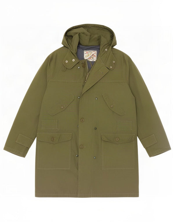 Impermeabile vintage da uomo con cappuccio UK 40 grande verde