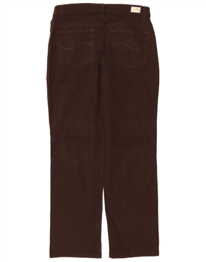 Pantaloni casual da donna LEE a vita media con vestibilità rilassata US 8 Medium W30 L28 Marrone