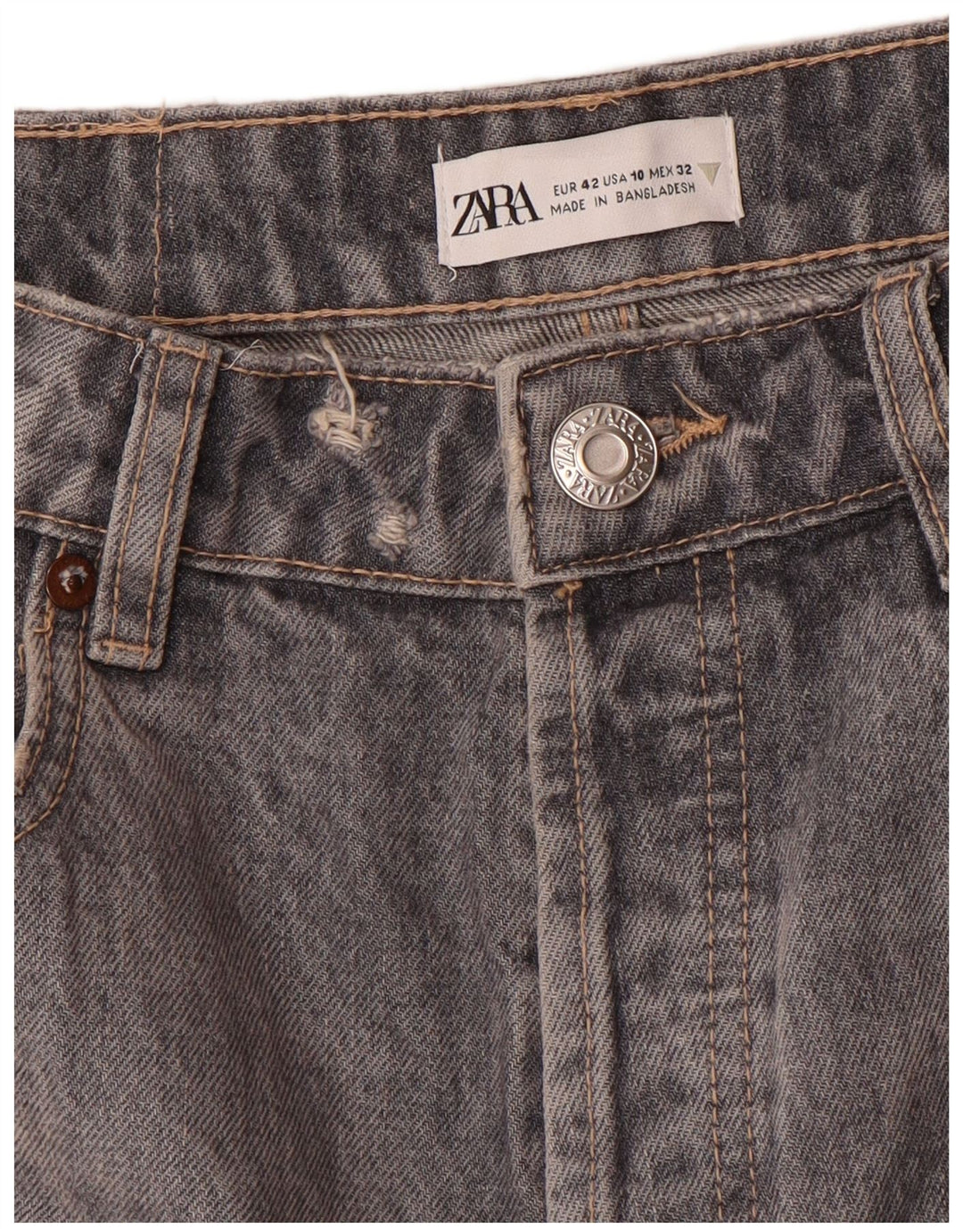 Jeans dritti da donna Zara EU 42 Large W32 L27 Grigio