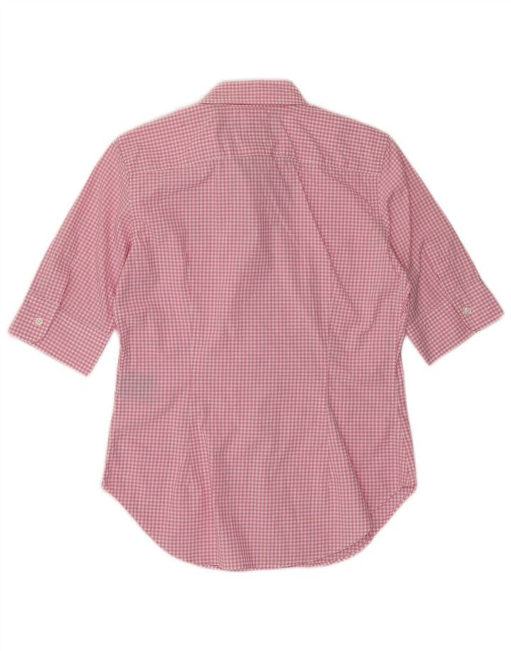 Camicia a maniche corte da donna Ralph Lauren US 6 a quadretti rosa medio