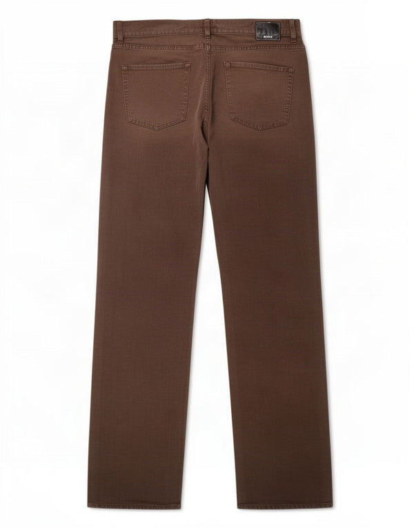 Pantaloni casual dritti da uomo Hugo Boss W38 L34 cotone marrone