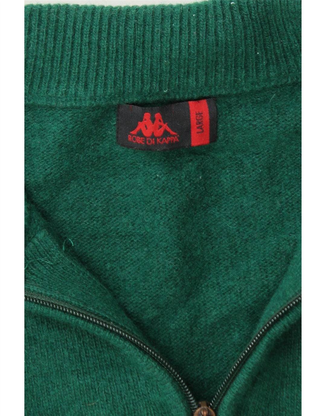 Maglione Kappa da uomo con zip e collo grande verde