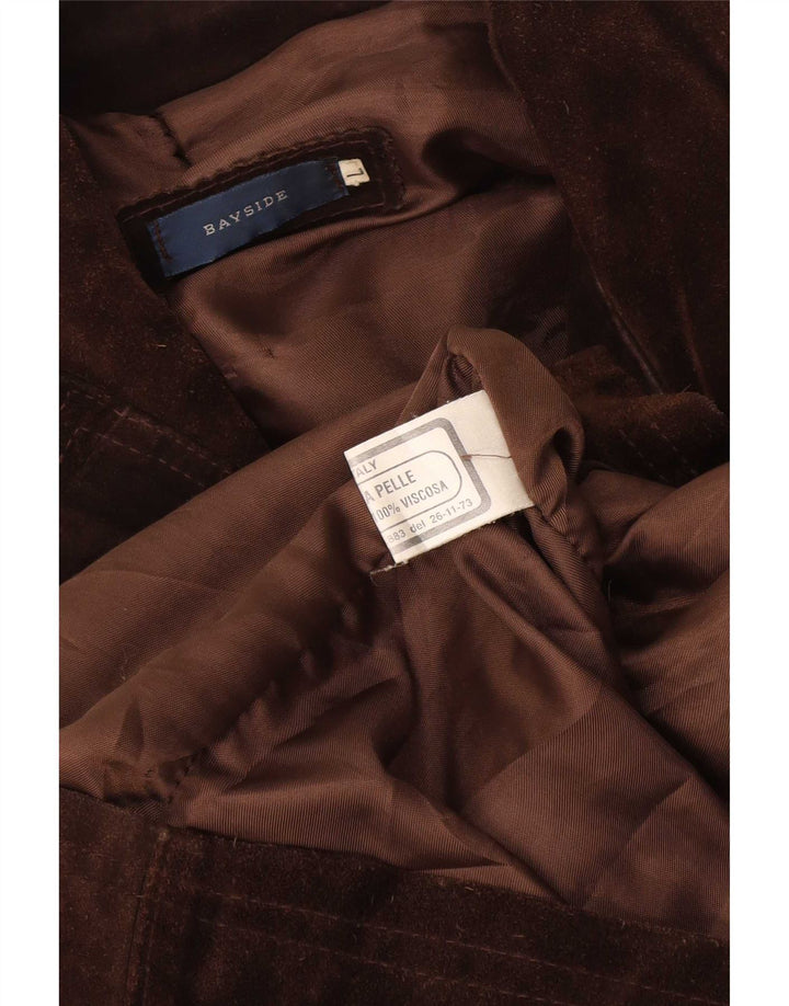 Giacca in pelle scamosciata da uomo Bayside UK 40 grande in pelle marrone