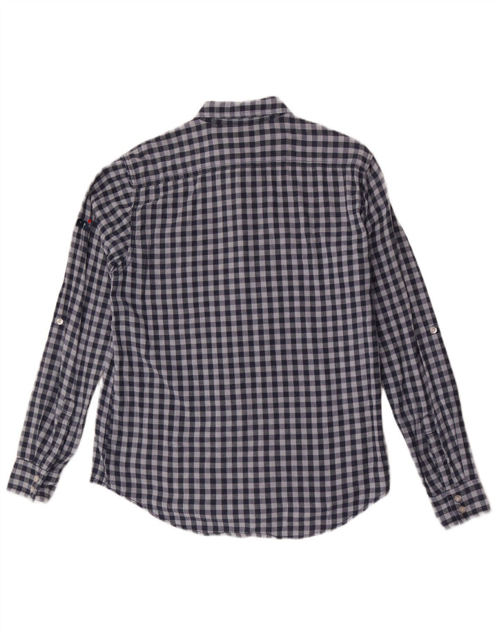 Camicia da uomo MISTRAL in cotone a quadretti blu medio