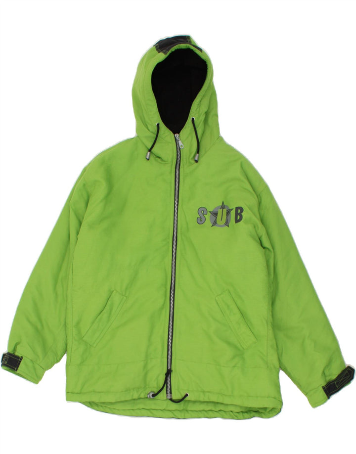 VINTAGE Girls Graphic Windbreaker Jacket 15-16 Years Green Polyamide Vintage Vintage and Second-Hand Vintage from Messina Hembry 