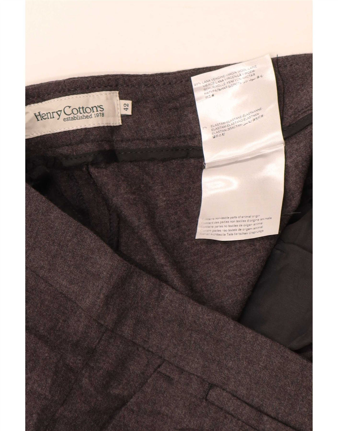 Pantaloni da abito slim da donna Henry Cottons IT 42 Medium W30 L26 Lana grigia