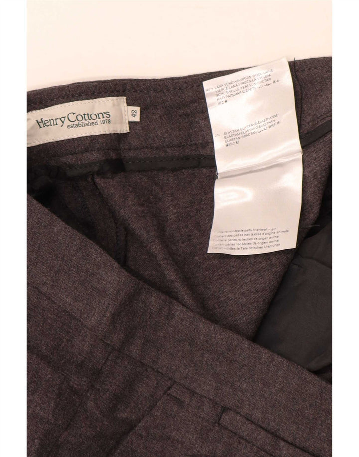 Pantaloni da abito slim da donna Henry Cottons IT 42 Medium W30 L26 Lana grigia