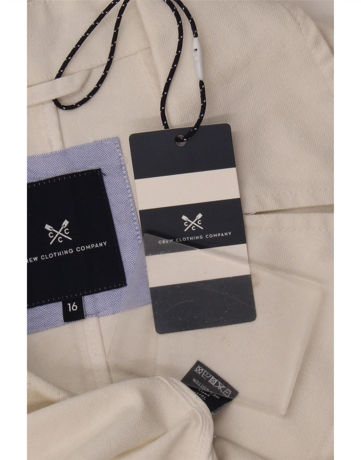 ABBIGLIAMENTO CREW Cappotto da marinaio da donna UK 16 grande cotone bianco