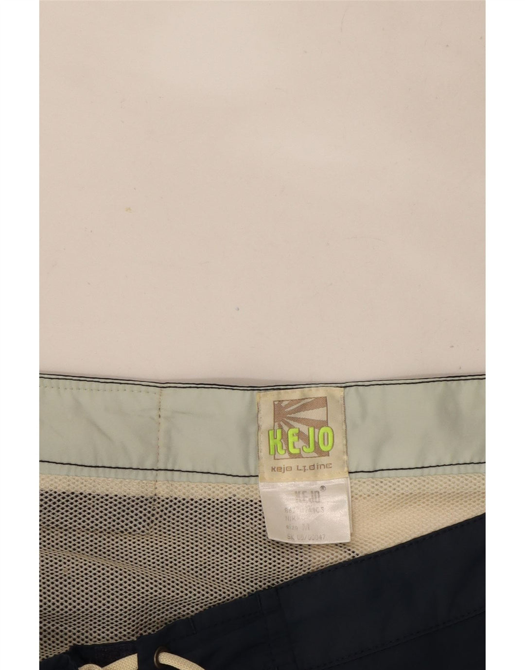 Pantaloncini da bagno grafici da uomo Kejo, nylon color block medio blu navy