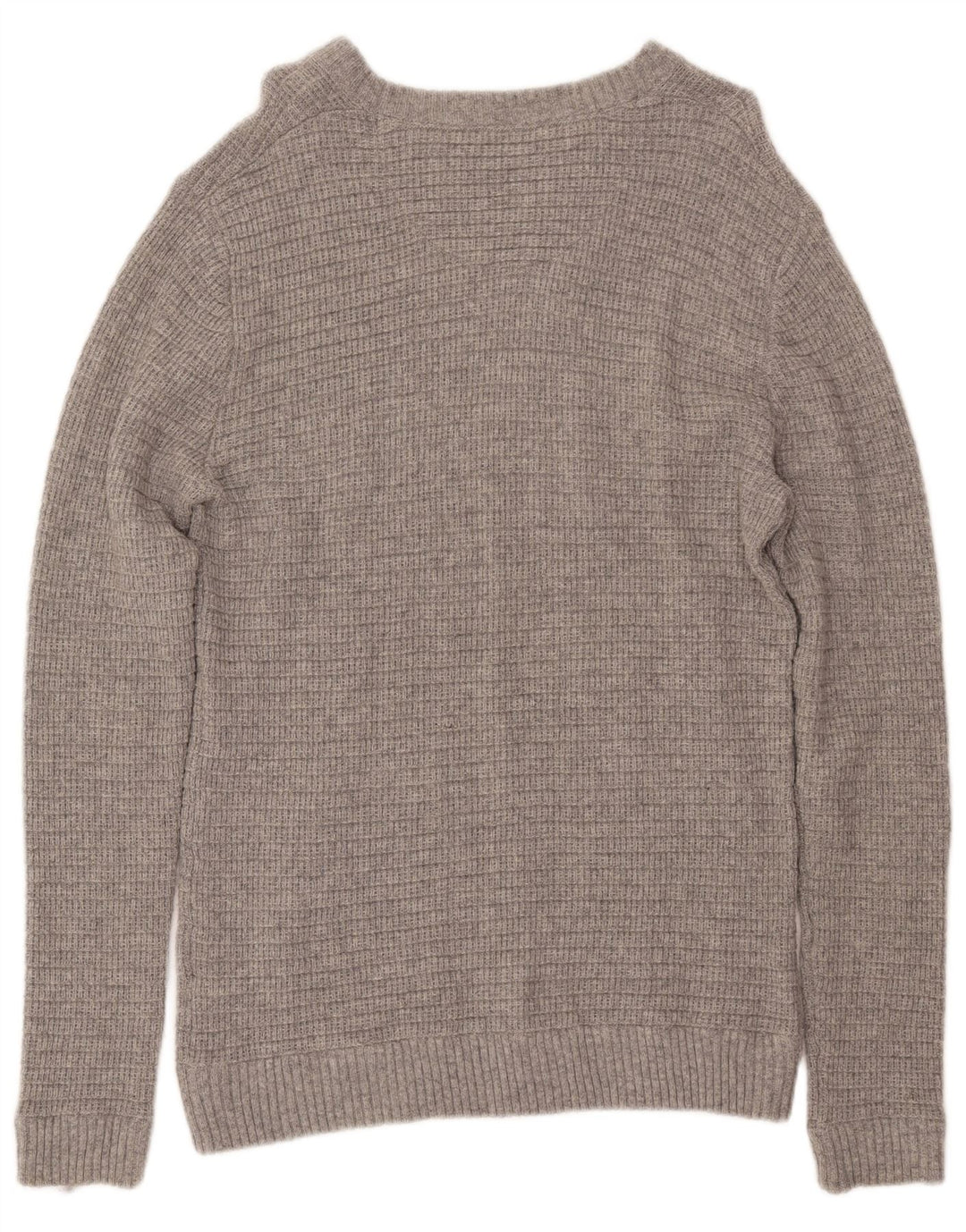 Crew Clothing Maglione girocollo da uomo in lana grigia grande