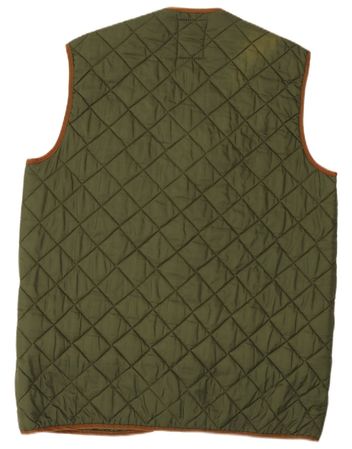 Gilet trapuntato da uomo vintage UK 40 grande verde