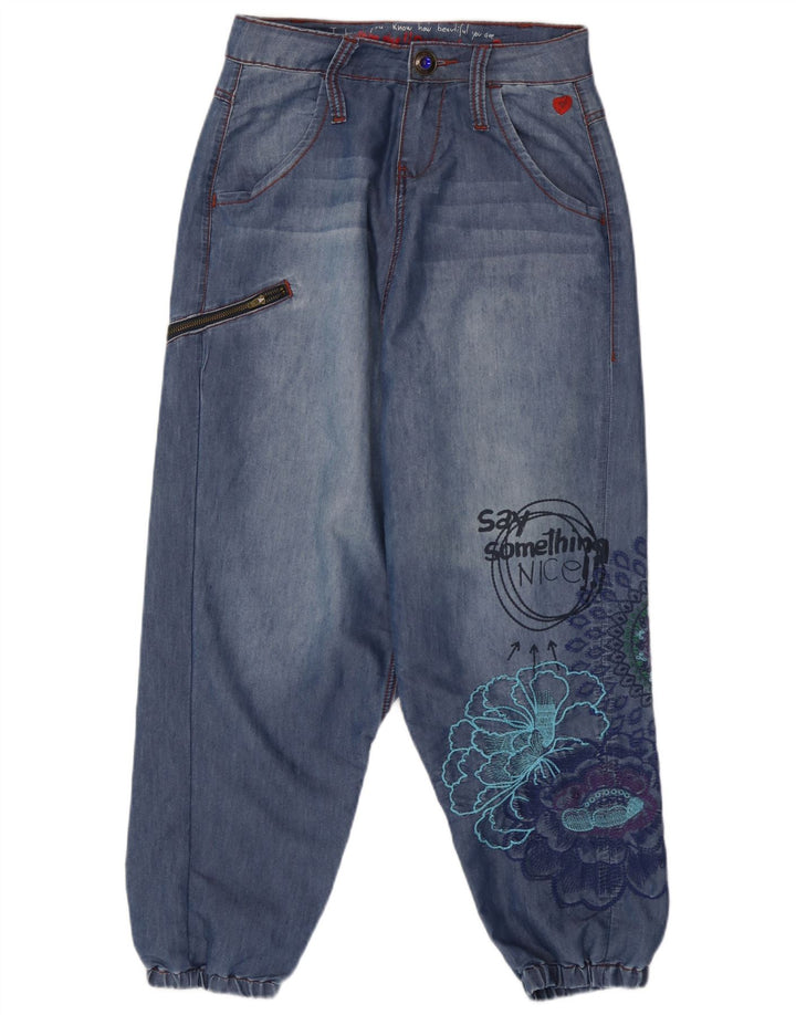 Pantaloni Harem grafici da donna Desigual W26 L20 poliestere floreale blu