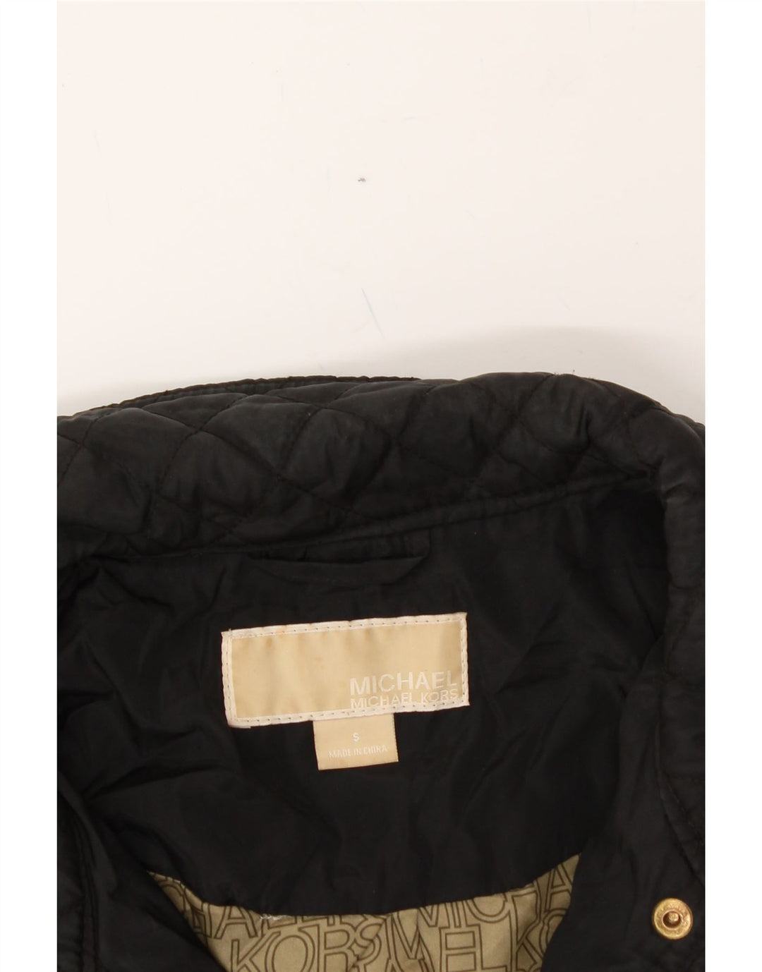 MICHAEL KORS Womens Quilted Jacket UK 10 Small Black Polyester Vintage Michael Kors and Second-Hand Michael Kors from Messina Hembry 