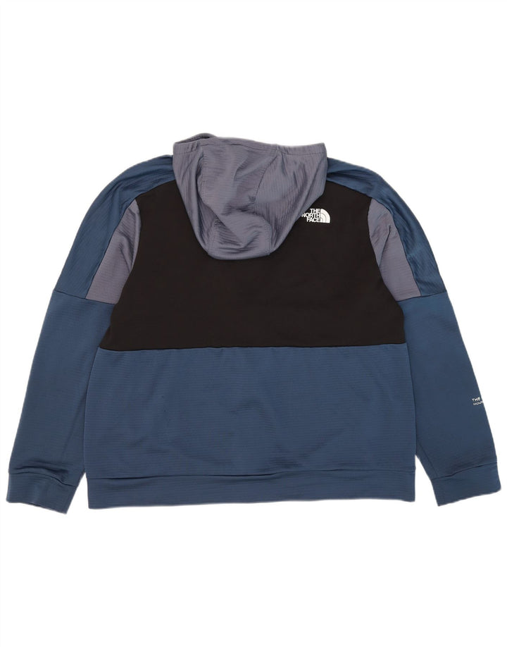 Felpa con cappuccio e zip da uomo The North Face XL in poliestere color block blu