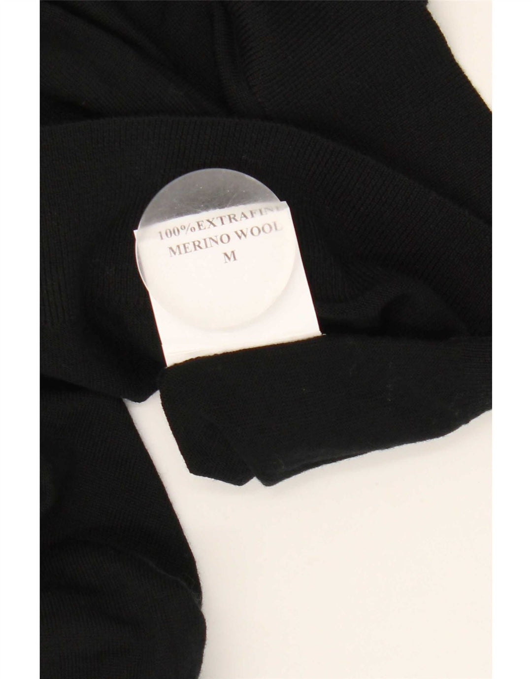 Maglione maglione da uomo Marks & Spencer a collo alto in lana merino nera media
