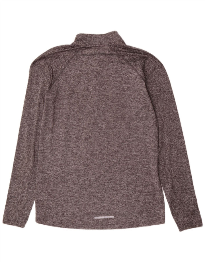 Maglia da tuta Nike Dri Fit Zip Neck Pullover da uomo in poliestere grigio medio