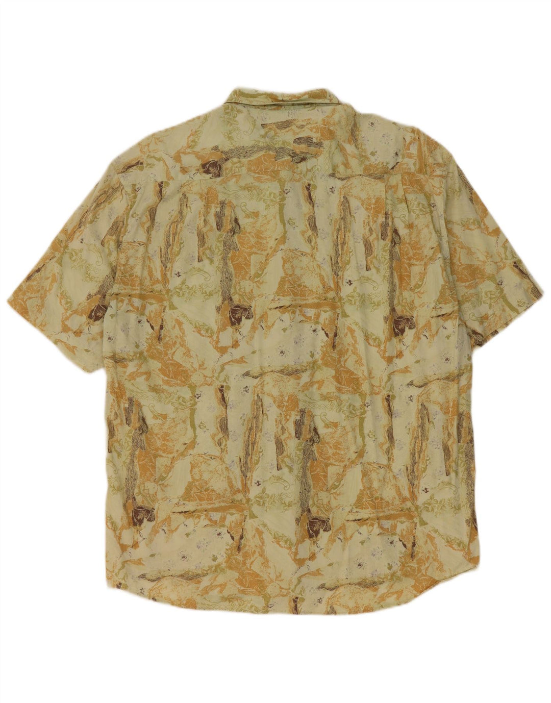 Camicia a maniche corte da uomo con motivo astratto Rodrigo taglia 42 grande cotone verde