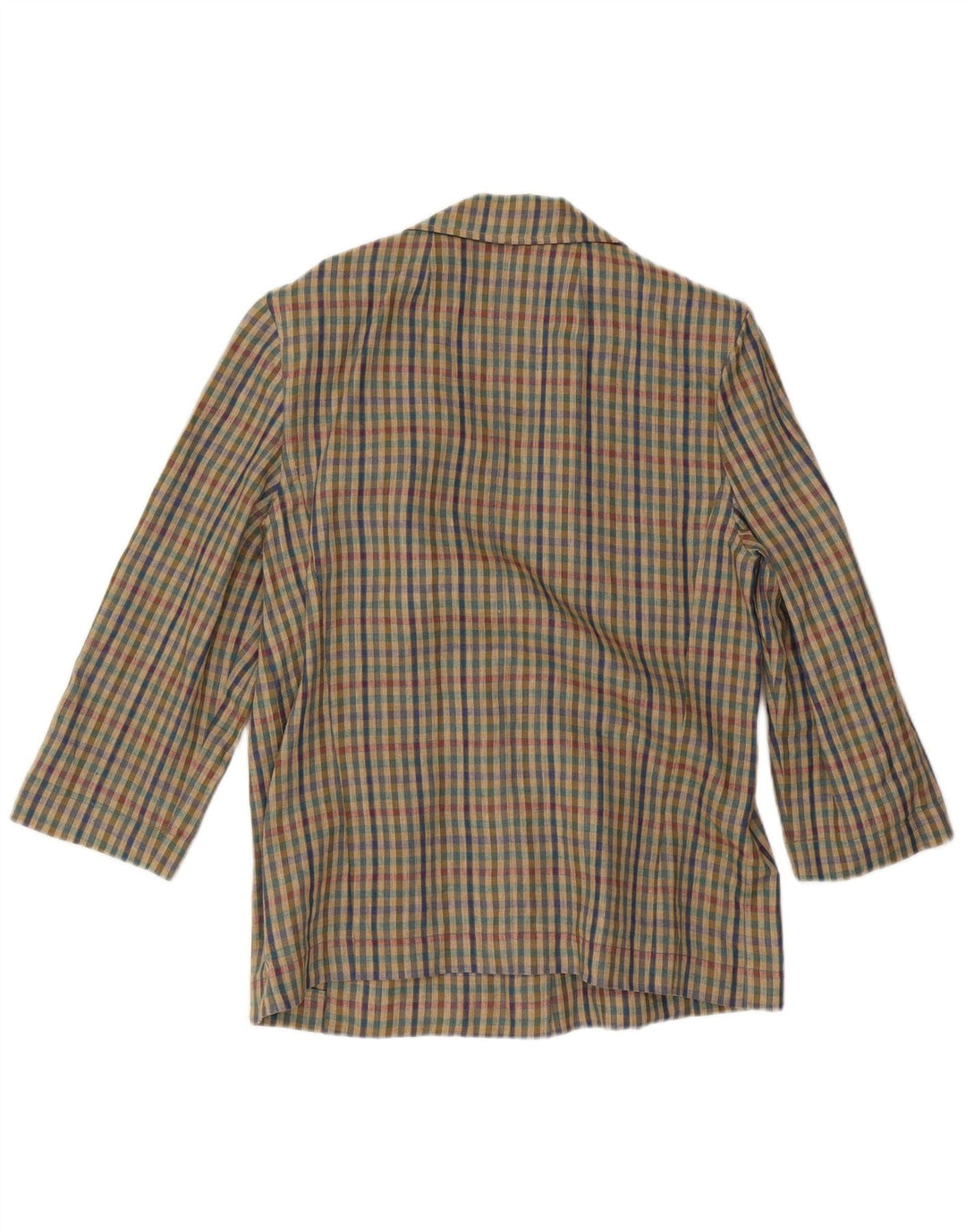 Giacca blazer vintage da donna a 2 bottoni UK 18 XL a quadretti multicolore