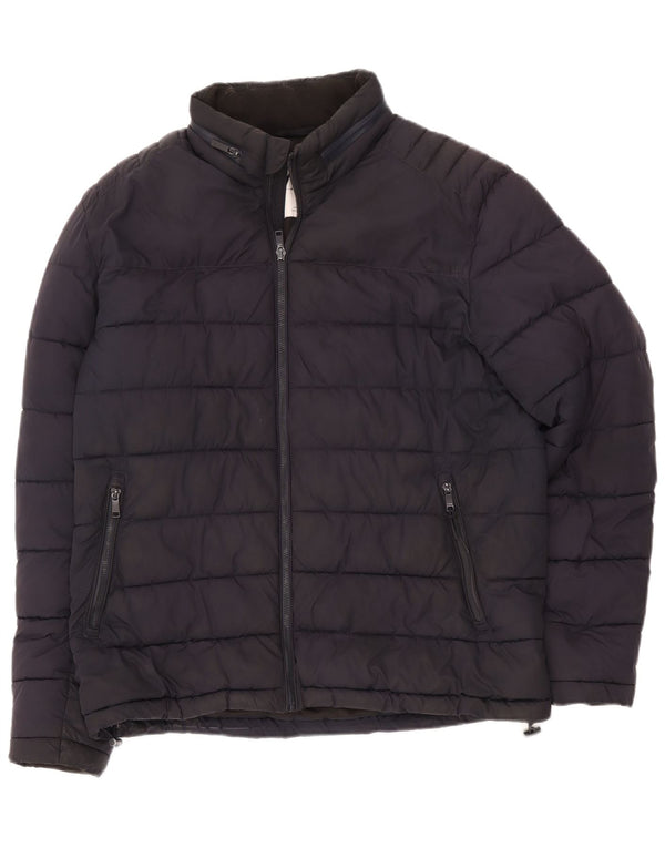 Giacca imbottita da uomo Zara UK 40 grande poliestere blu navy